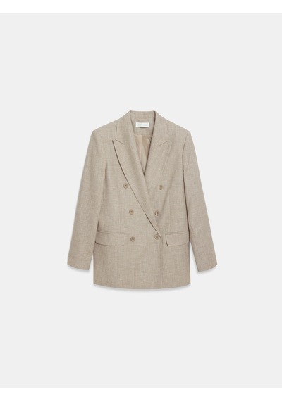 DİLVİN 60811 Keten Karışımlı Blazer Ceket-bej