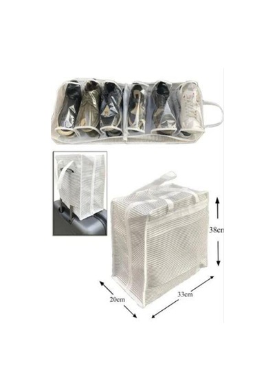 Ayakkabı Taşıma Saklama Hurcu 35x22x40cm Organizer Düzenleyici Kumaş Gri Diğer