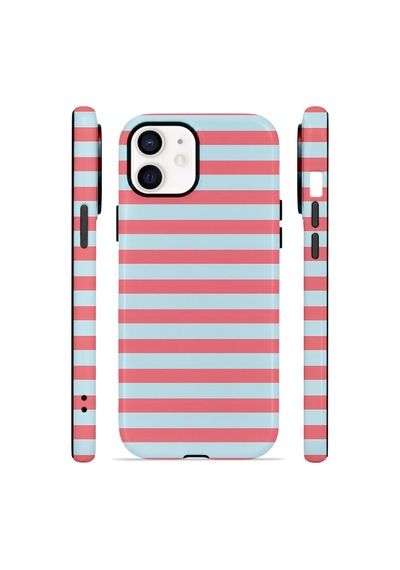 Apple iPhone Uyumlu 11 Vorian Çift Katmanlı Magsafe Kılıf Candy Horizon Stripe