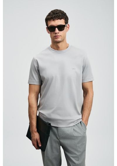 Lufian Erkek Roland Basic T-shirt 112020058 Gri Gri