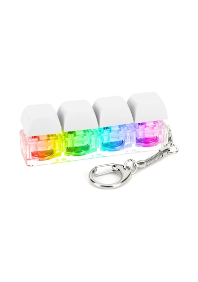 Duoyin Mekanik Klavye Tuş Fidget Anahtarlık - 4 Tuşlu Dıy Keycaps, Stres Giderici Ofis Oyuncak Yetişkin/çocuk Kırmızı
