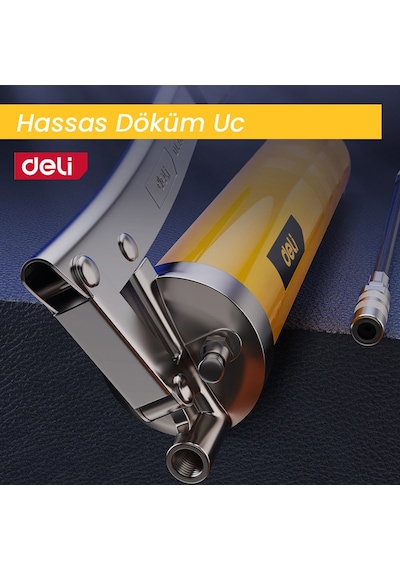 Delı Profesyonel Gres Yağ Tabancası 400cc Çelik Gövdeli