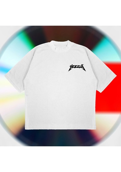 Startmore Yeezus Cd Tee Oversize Unisex Pamuklu Nefes Alan Kalın Kumaşlı Beyaz