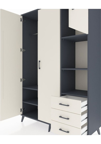 Hyperion Dolap 5 Raflı 3 Çekmeceli Tek Askılı 132x44x195 Antrasit-aytaşı/aytaşı Aytası/aytası Hyperion Dolap 5 Raflı 3 Çekmeceli Tek Askılı 132x44x195 Antrasit-aytaşı/aytaşı Aytası/aytası