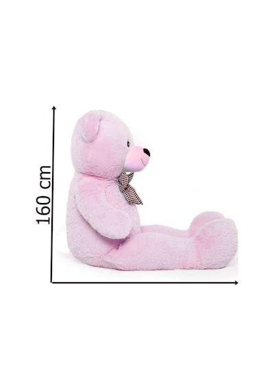 160 Cm Papyonlu Peluş Ayı-dev Boy-sevgiliye Özel Hediye - Yerli Pembe