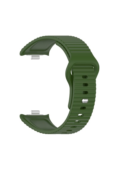 Redmi Watch 6 Silikon Kordon Tırtıklı Suya Dayanıklı Tasarım Koyu Yeşil