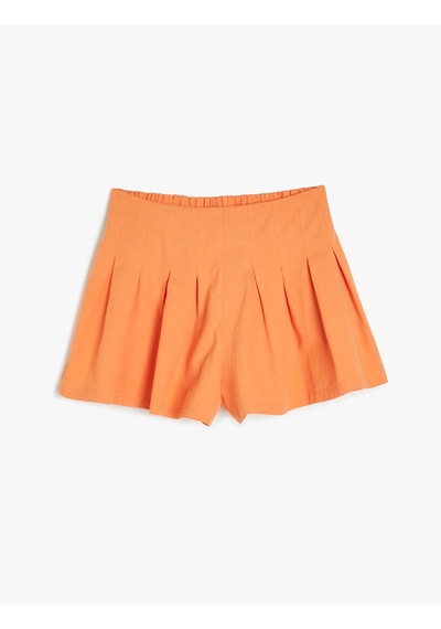Koton Koton X Sibil Çetinkaya - Volanlı Mini Şort Etek Turuncu 4sak70280pw