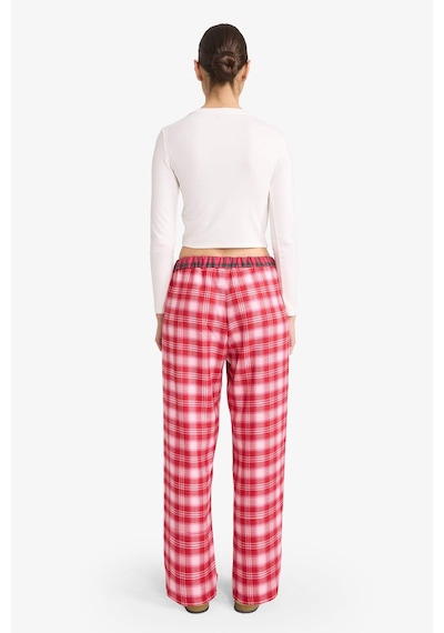 Defacto Regular Fit Flanel Kareli Pijama Altı-fall İn Love G1603ax25wnrd256 Kırmızı-rd256