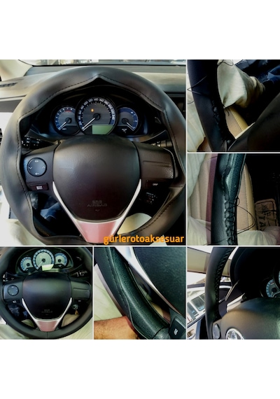 Ford Focus 2 Uyumlu Dikmeli Direksiyon Kılıfı Soft Siyah 38cm 10.5cm siyah