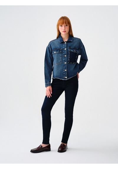 Oversize Fit Kadın Ceket Denim