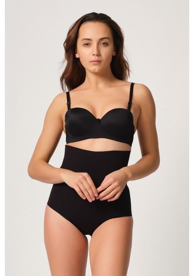 Alfa Expres Siyah Mı Emay 2708 Lazer Yüksek Bel Kesim Slip Korse