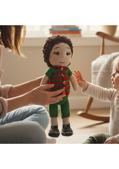 Amigurumi Oyuncak Erkek Bebek El Örgüsü Oyun Arkadaşı Çok Renkli