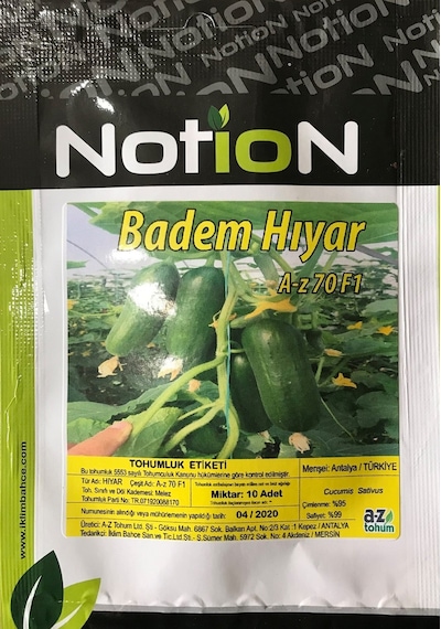 Salatalık Tohumu F1 Mini Badem 10 Adet Tohumluk