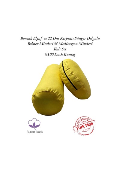 Remege Meditasyon Minderi & Bolster Minderi İkili Set Sarı Sr3
