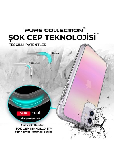 Bix iPhone Uyumlu 11 Pure Rainbow Renk Geçişli Şeffaf Kılıf Çizilmeye Dayanıklı Darbe Emici Parmak İzi Önleyici Pembe Bix iPhone Uyumlu 11 Pure Rainbow Renk Geçişli Şeffaf Kılıf Çizilmeye Dayanıklı Darbe Emici Parmak İzi Önleyici Pembe