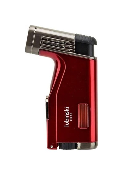 Lubinski Cigar Delicili Çift Torch Puro Çakmağı Kırmızı Lb-142