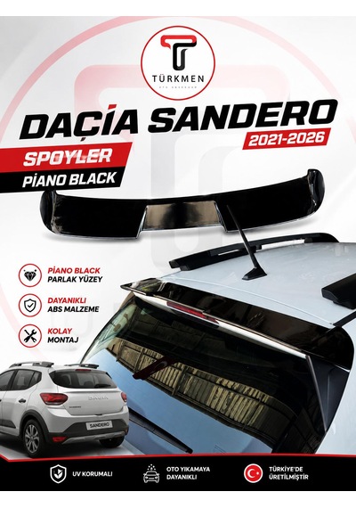 Türkmen Dacia Sandero Spoyler 2021-2026 Siyah