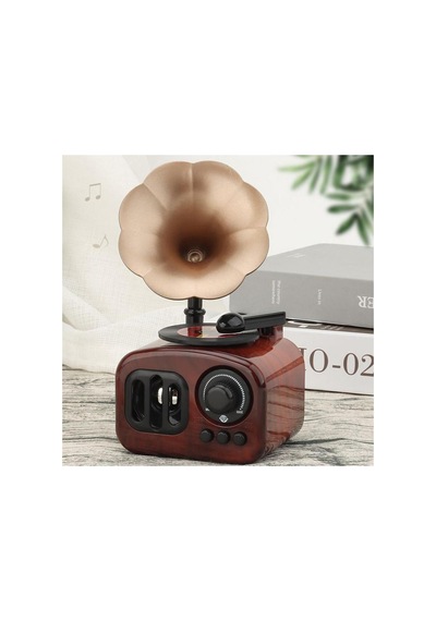 Klasik Radyo Görünümlü Gramofon Müzik Kutusu Retro Tarzı Ev Dekorasyon Hediyelik Süs Eşyası Kahverengi