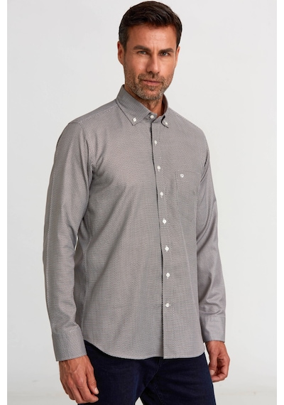 Bisse Erkek Regular Fit Desenli Spor Gömlek Kahve Gm23k232040 D11 Kahve