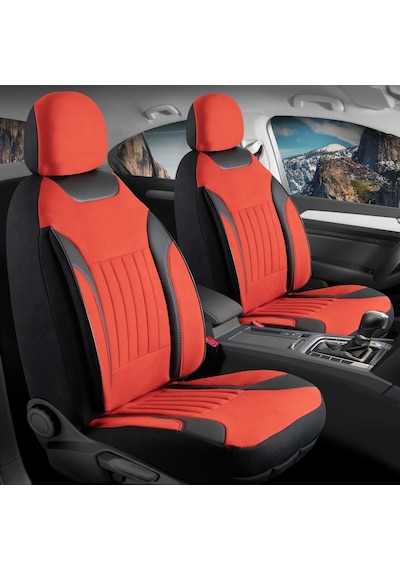 Renault 11 Flash Uyumlu Lüx Deri Detaylı Tay Tüyü Oto Koltuk Kılıfı Ön Arka Takım Edition Serisi Kırmızı