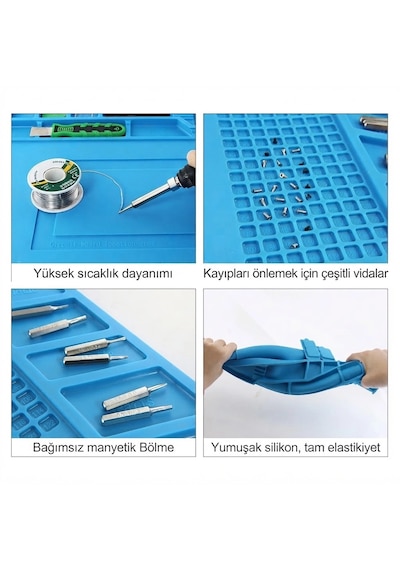 Omniax Emsa S-160 Büyük Telefon Tamir Pedi Isıya Dayanıklı Silikon Anti Statik Kokusuz Tamir Pedi