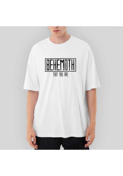 Behemoth That You Are Oversize Beyaz Tişört Beyaz