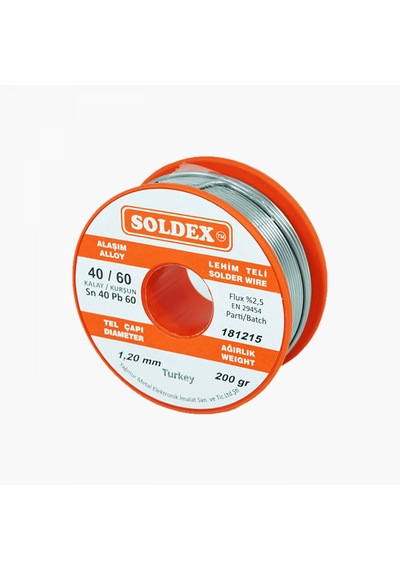 Soldex Kurşunlu Lehim Teli 1.2mm 200gr Sn40 - Pb60 40/60 401202