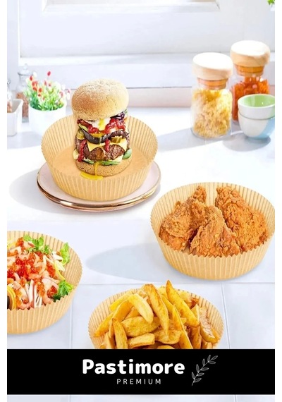 Premium Bpa İçermez Tüm Modeller İle Uyumlu Airfryer Hava Fritözü Yağsız Pişirme Kağıdı 50 Adet