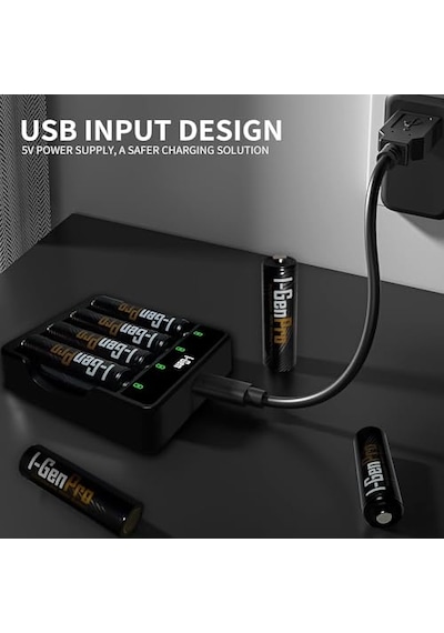 G429 4'lü Pil Şarj Aleti + 4 Adet Aa Pro 2950 Mah Şarjlı Kalem Pilli Set