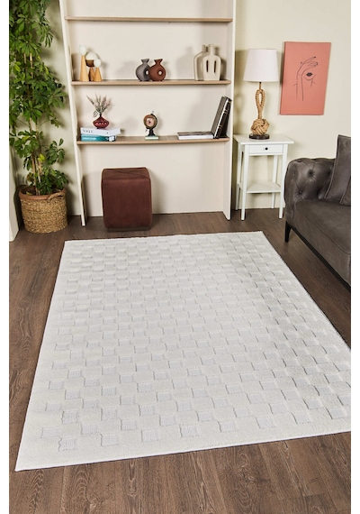 Mariesse Home Elit Bukleli Yumuşak Peluş Post Shaggy Çocuk Odası Oturma Odası Salon Mutfak Halısı 0772a Beyaz