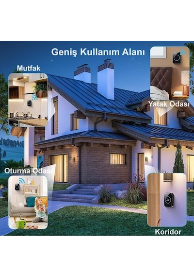 Kablosuz Kapı Zili Ledli Uzaktan Kumandalı Işıklı Kapı Zili