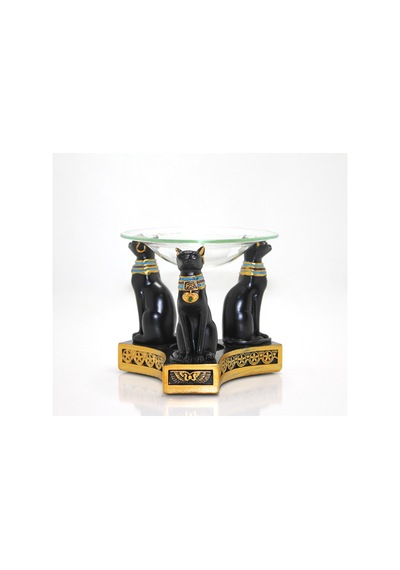 4 Adet Mısır Kedisi Buhurdanlık Polyester Kedi Figürlü Buhurdanlık, Dekoratif Ev Ve Ofis Incense Burner 1