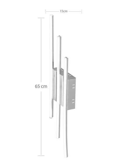 Pl 06 3 Model Krom 3 Renkli Salon Ve Oturma Odası İçin İdeal Alüminyum Avize, 15x65 Krom