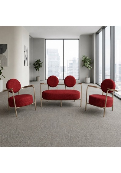 Venüs 2+1+1 Soft Kumaş Ofis & Büro İş Yeri Bekleme Koltuğu Takımı Cappuccino Metal İskelet - Kırmızı Venüs 2+1+1 Soft Kumaş Ofis & Büro İş Yeri Bekleme Koltuğu Takımı Cappuccino Metal İskelet - Kırmızı
