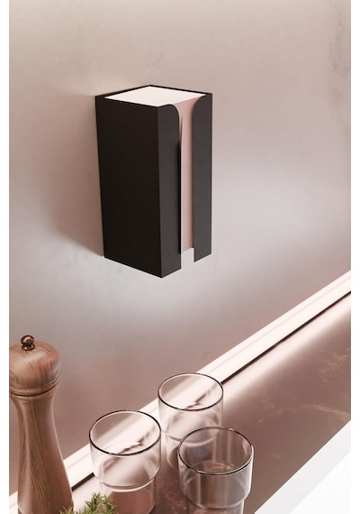 Tr Metal Siyah Güçlü Yapışkanlı Organizer Peçetelik,dispenser Mutfak Banyo Peçetelik Mt107s Genel