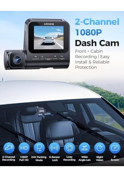 Azdome V600 1080p Araç Kamerası Üç Kameralı,g Sensör,gece Görüş,geri Görüş Kameralı,su Geçirmez,yol Kayıt