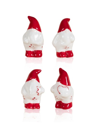 The Mia Yılbaşı Ağacı Süsü Şanş Cücesi 4lü Set 4x4x7 Cm 4 Adet