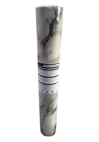 60cmx300cm Tek Parça Yapışkanlı Rulo Mermer Desenli Duvar Paneli Kağıdı Silinebilir Tx-015-maxi Açık Gri