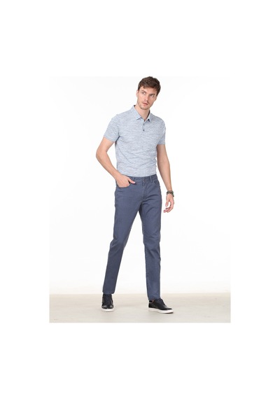 Ramsey Gri Düz Slim Fit Denim Pamuk Karışımlı Pantolon