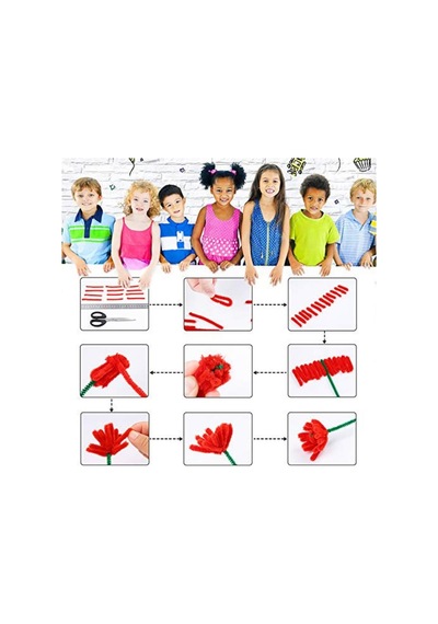 Şönil Renkli 30 Cm 50 Li Metalik Şönil 50 Li 1 Paket 30 Cm Renkli Tüylü Tel 100 Lü 1 Paket Okul Önce Kreş Anasınıfı