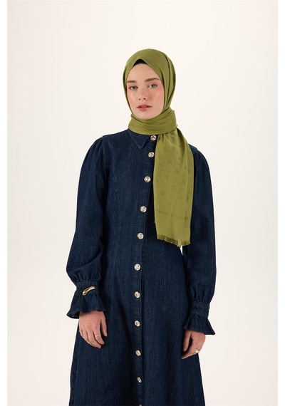 Silk Home Pamuk Polyester Liva Şal Açık Yeşil Dokulu Nefes Alan Doğal Yapılı 90x200 Çok Renkli