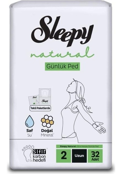 Sleepy Natural Ultra Hassas Günlük Ped Uzun 32 Adet Ped