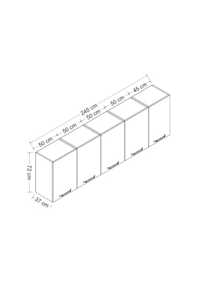 Minar 245 Cm Mutfak Dolabı Beyaz 245-b3-üst Modül