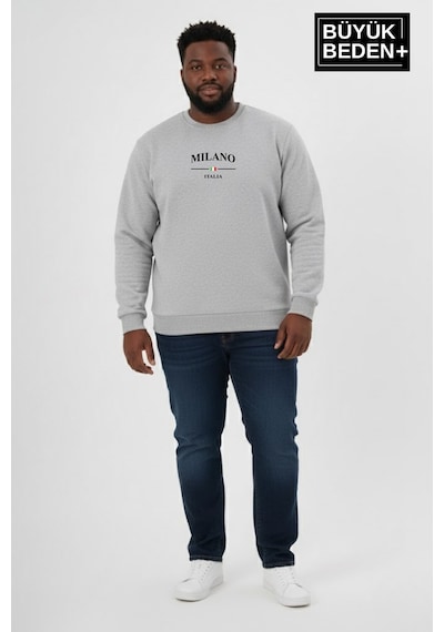 Süperlife Erkek Büyük Beden Milano İtalia Baskılı Bisiklet Yaka İnce Sweatshirt Spr26bsw956-9 Açık Gri Melanj Süperlife Erkek Büyük Beden Milano İtalia Baskılı Bisiklet Yaka İnce Sweatshirt Spr26bsw956-9 Açık Gri Melanj