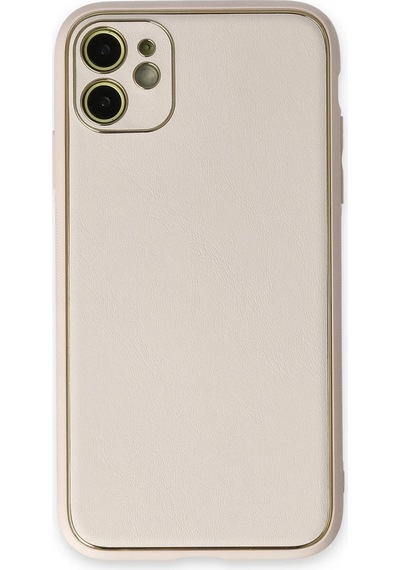 Newface Apple iPhone Uyumlu 12 Kılıf Coco Deri Silikon Kapak Glblseme - 49 - Beyaz
