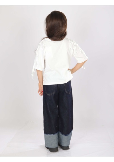 Xo Kids Kız Çocuk 3lü Alt Üst Kombin Takmı 4-13 Yaş Set0478 Mavi