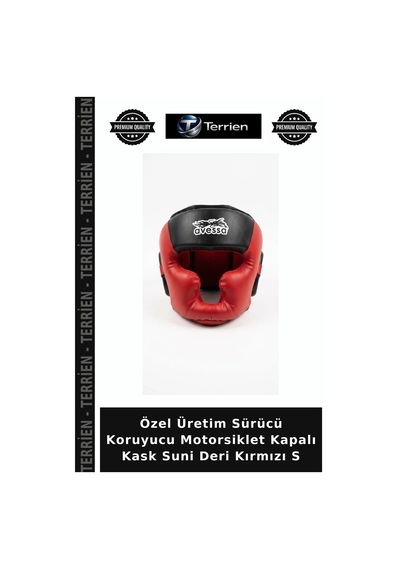 Özel Üretim Sürücü Koruyucu Motorsiklet Kapalı Kask Suni Deri Kırmızı S