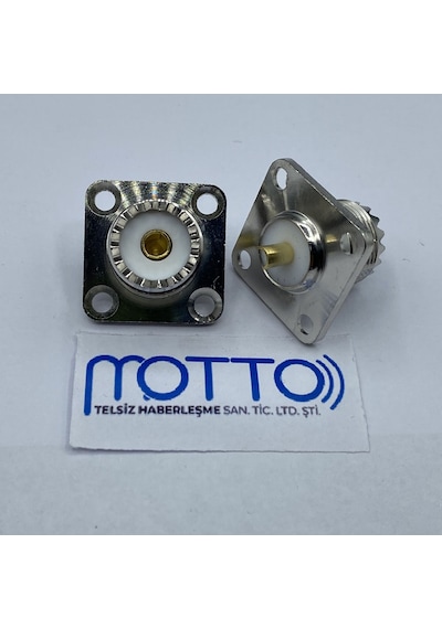 Uhf So239 Kare Flanş Şase Dişi Konnektör 4 Delikli Panel Tip