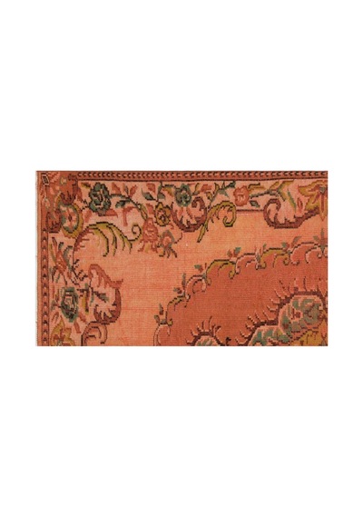 El Dokuması Vintage Yün-pamuk Turuncu Halı 29643 153 X 259 Cm