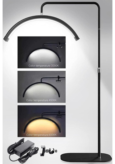 Tr 24inç Ay Lamba Led Video Işığı Yarım Ay Şekilli Kumandalı Dolgu Işık Kalıcı Makyaj Tatto Çekim Işığı